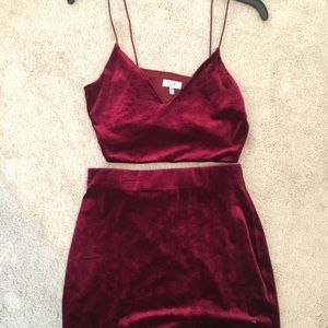 Two piece velvet dress
